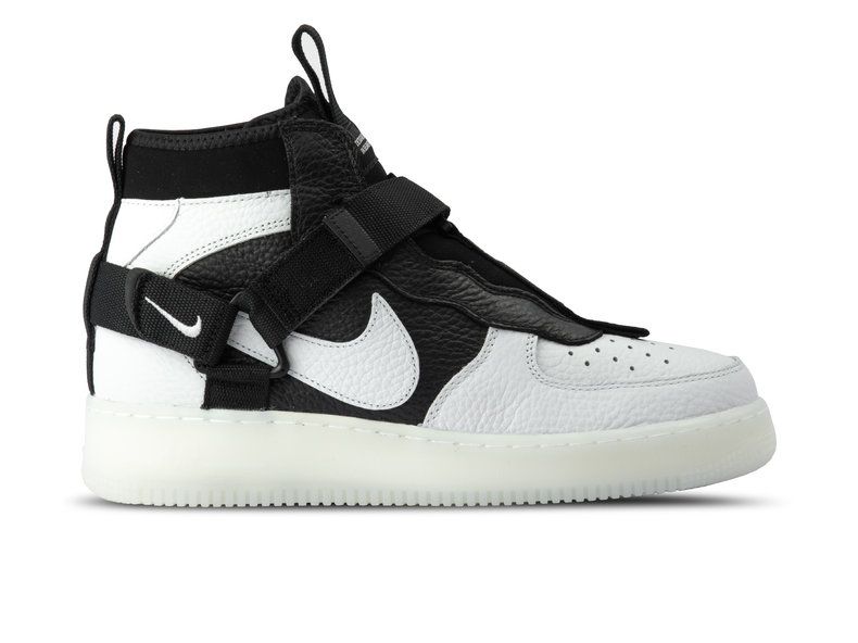 Nike Air Force 1 Utility Mid, белый с черным, кожа, мужские