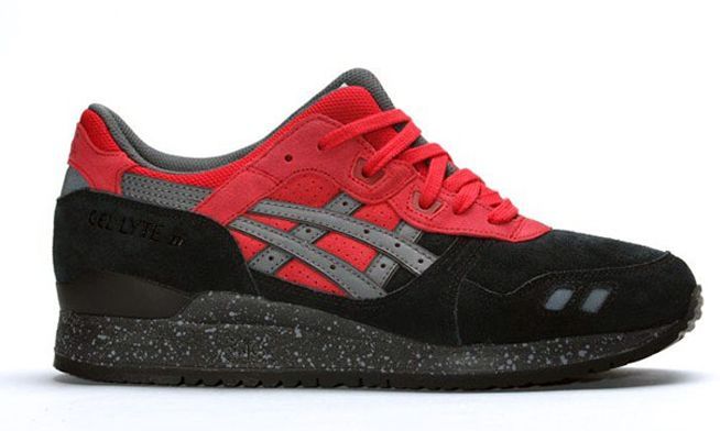 Asics Gel Lyte 3, красный, черный, замша, мужские, женские