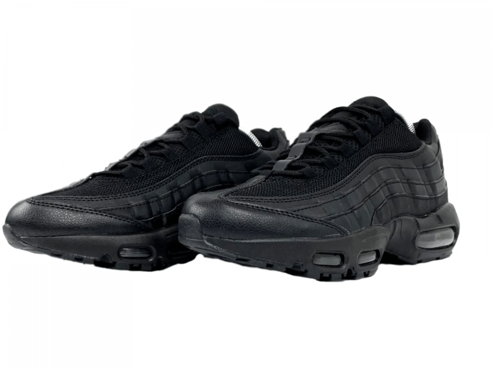 Nike Air Max 95 черные, нейлон, текстиль, кожа, мужские
