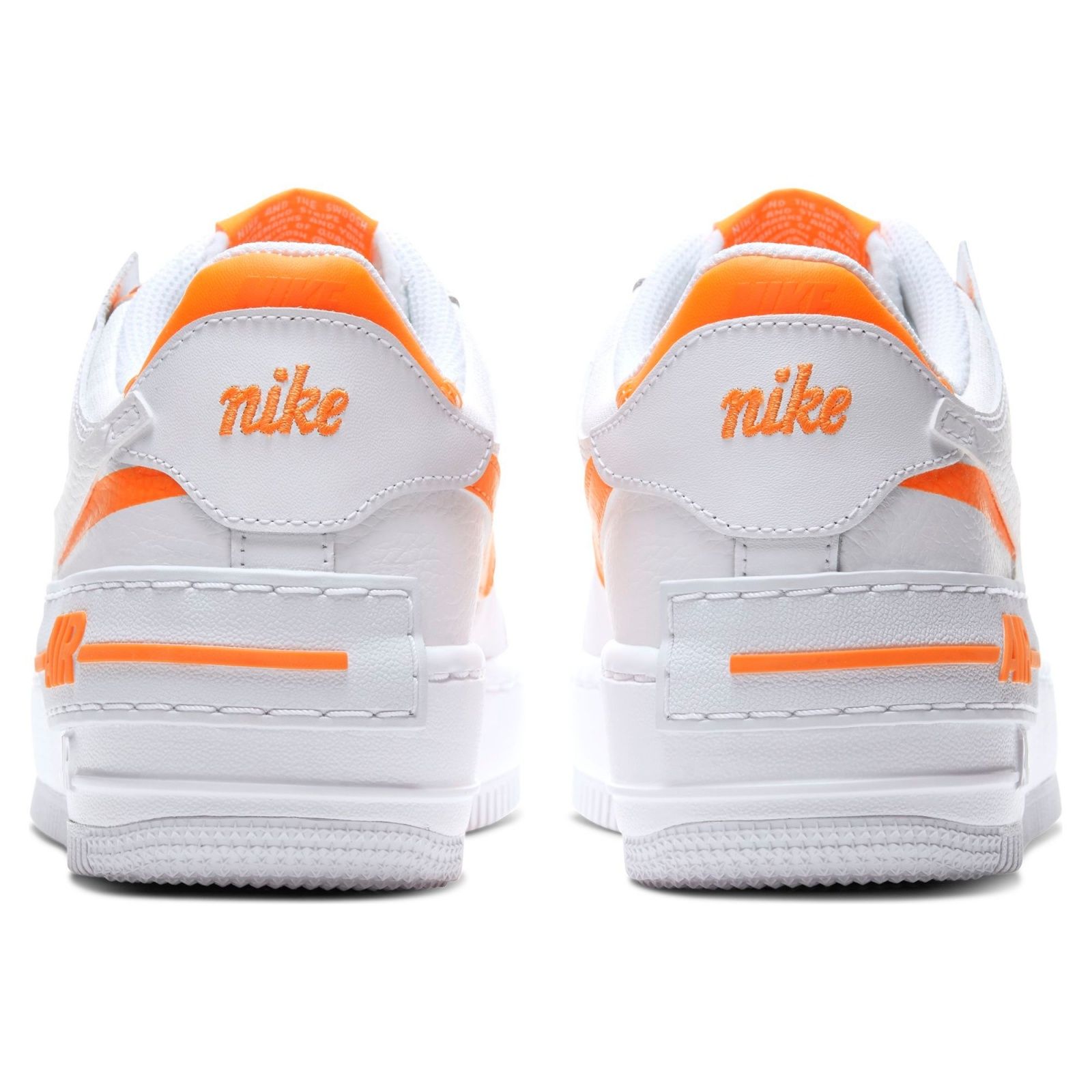 Nike Air Force 1 Shadow белые с оранжевым, кожаные, женские