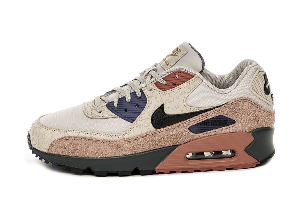Nike Air Max 90 Desert Sand Greey, серый, нубук, текстиль, мужские, всепогодные