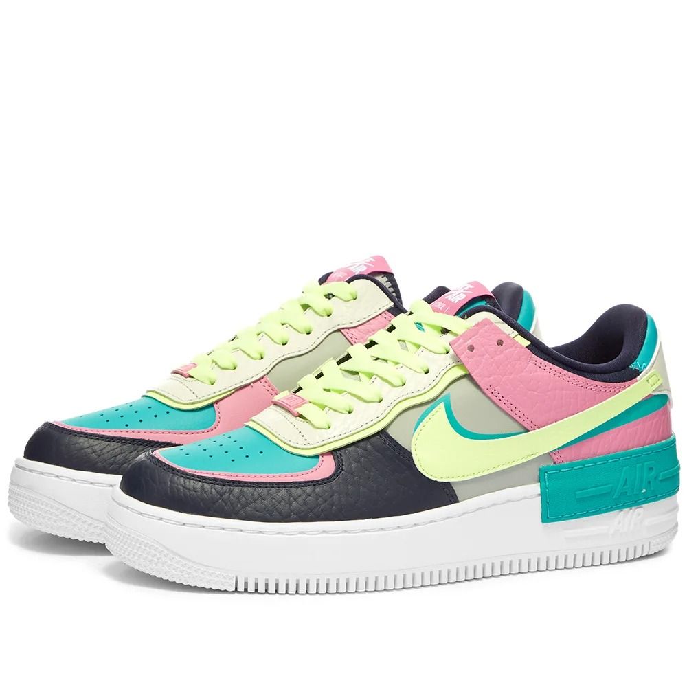 Nike Air Force 1 Shadow белые с оранжевым, кожаные, женские