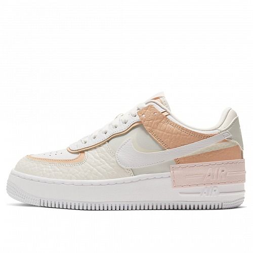 Nike Air Force 1 Shadow белые с бежевым, кожа, женские